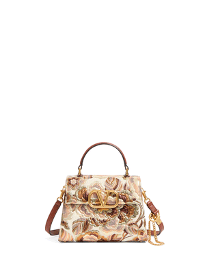 Vsling Mini Jacquard Top Handle Bag in Multi Deep Caramel