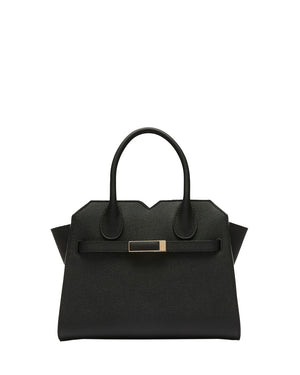 Milano Mini Leather Tote Bag in Black