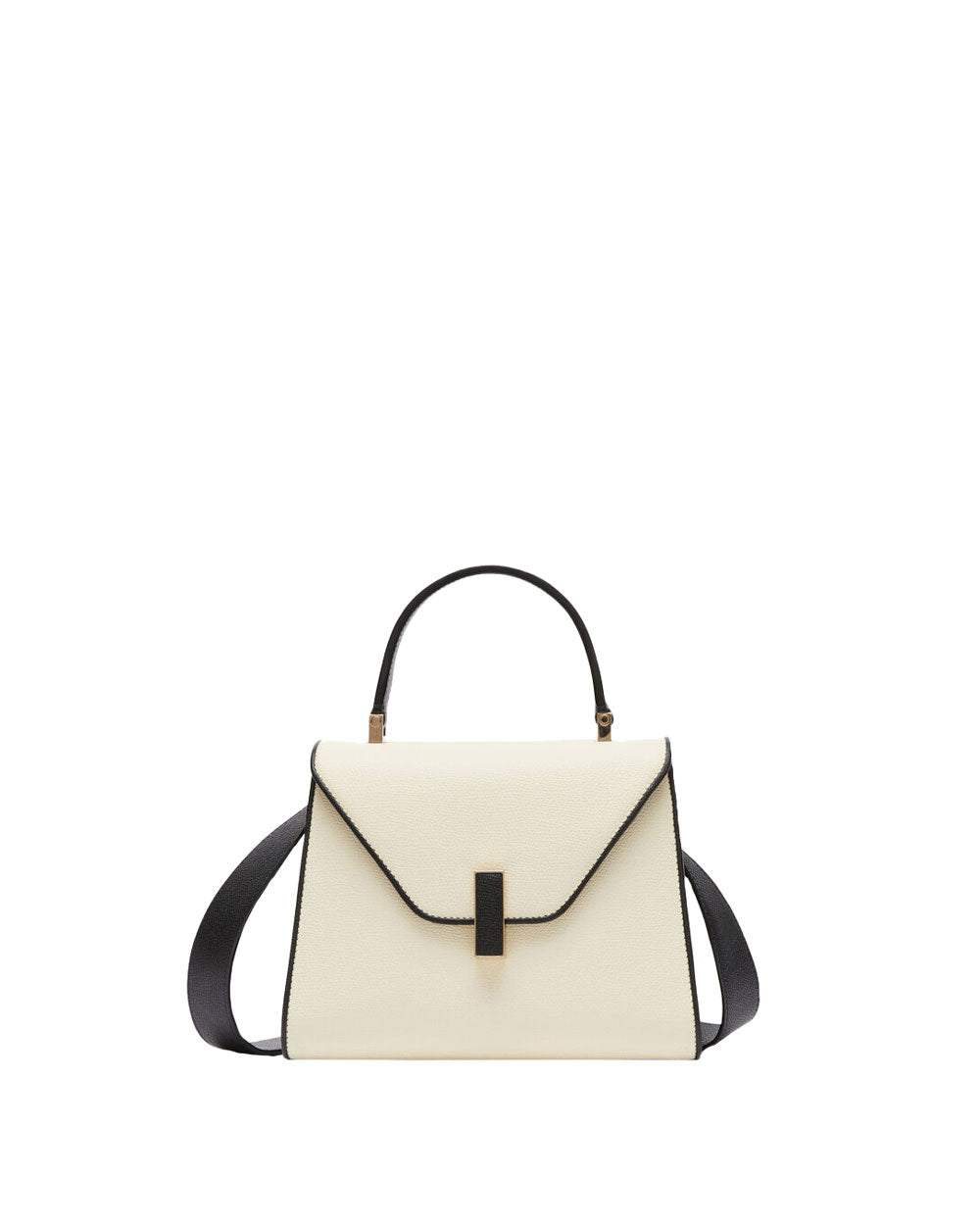 Mini Iside Top Handle Bag in Pergamena White and Black