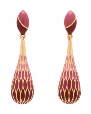 Short Pink Baoli Flow Drop Earrings