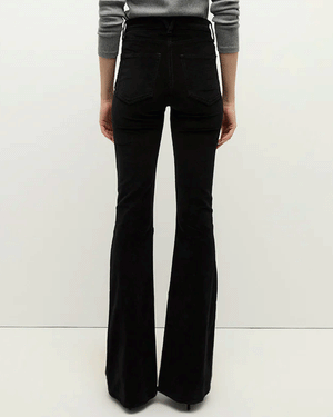 Black Beverly Velvet Skinny Flare