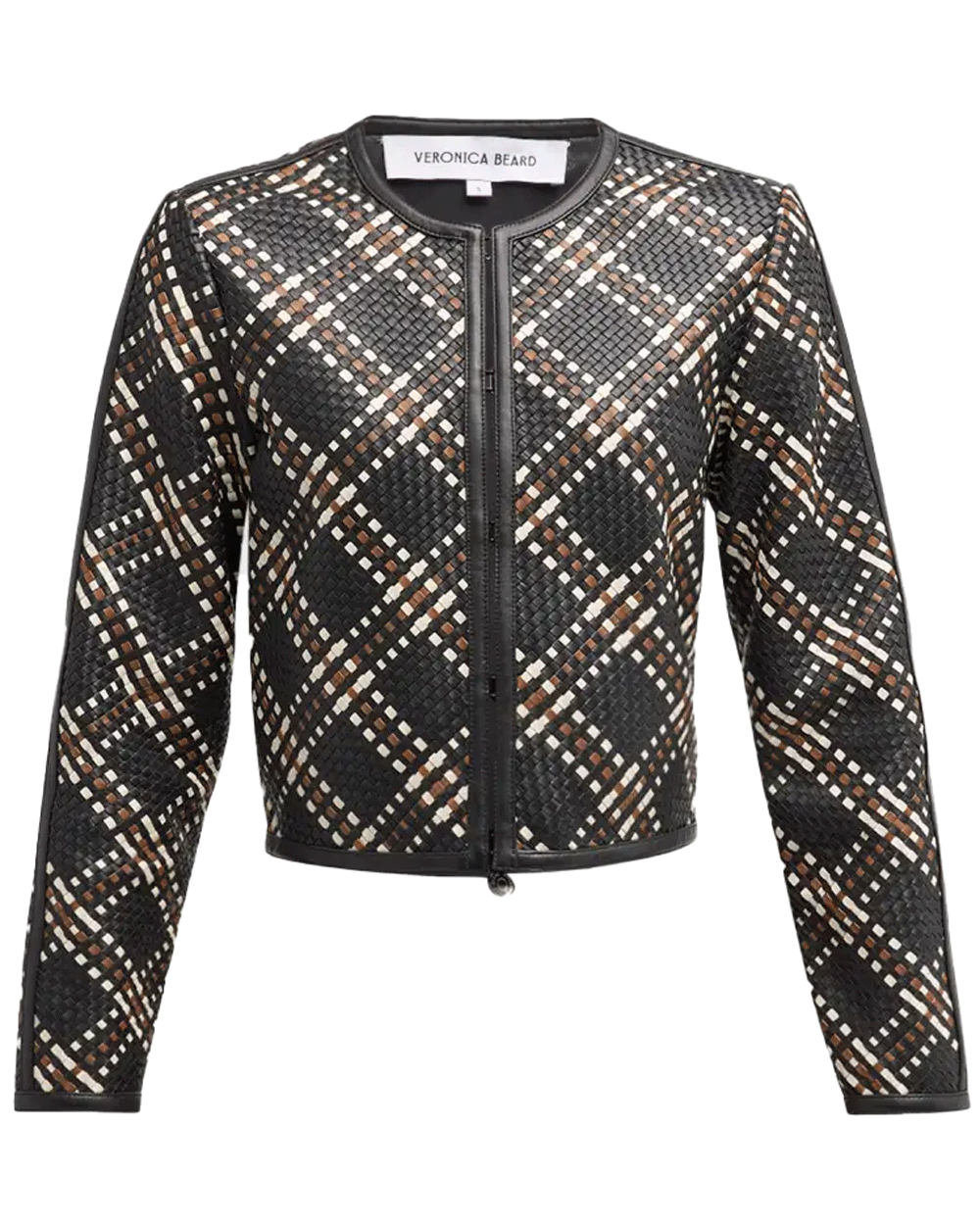 Black Woven Leather Cassandra Jacket