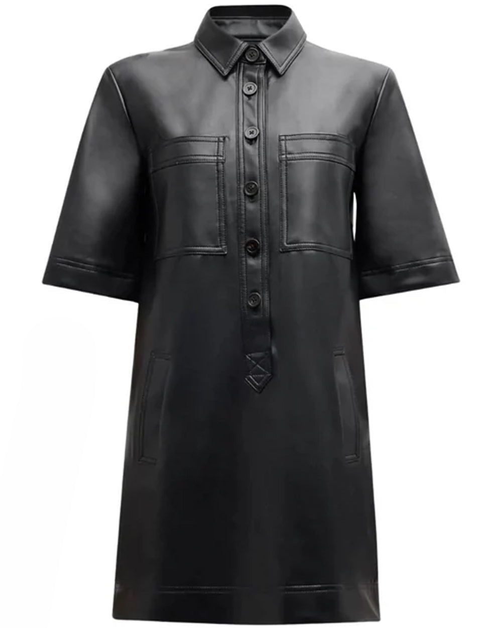 Black Vegan Leather Koulis Dress