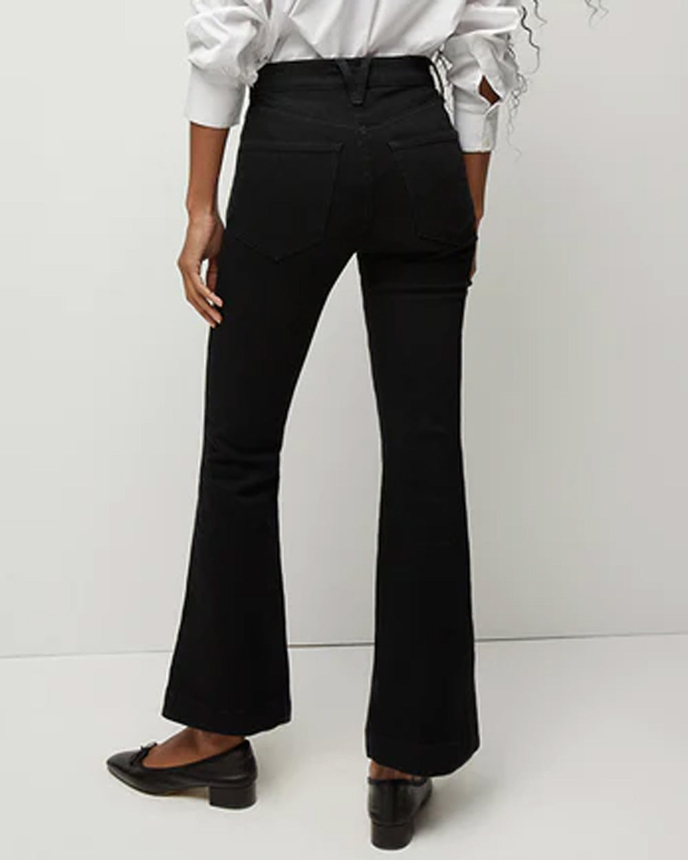 Carson High Rise Ankle Flare Jean in Onyx