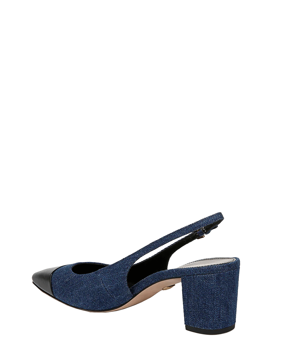 Cecile 60 Slingback in Denim and Black