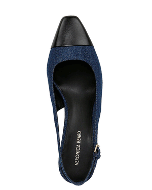 Cecile 60 Slingback in Denim and Black