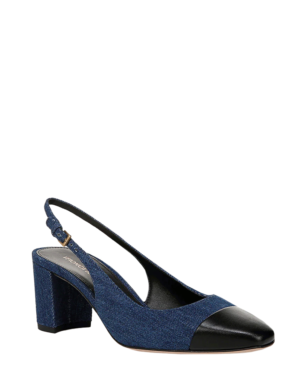 Cecile 60 Slingback in Denim and Black