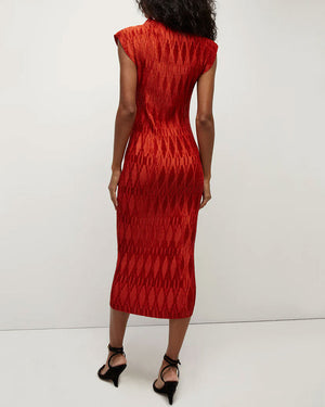 Flame Pleated Gramercy Dress