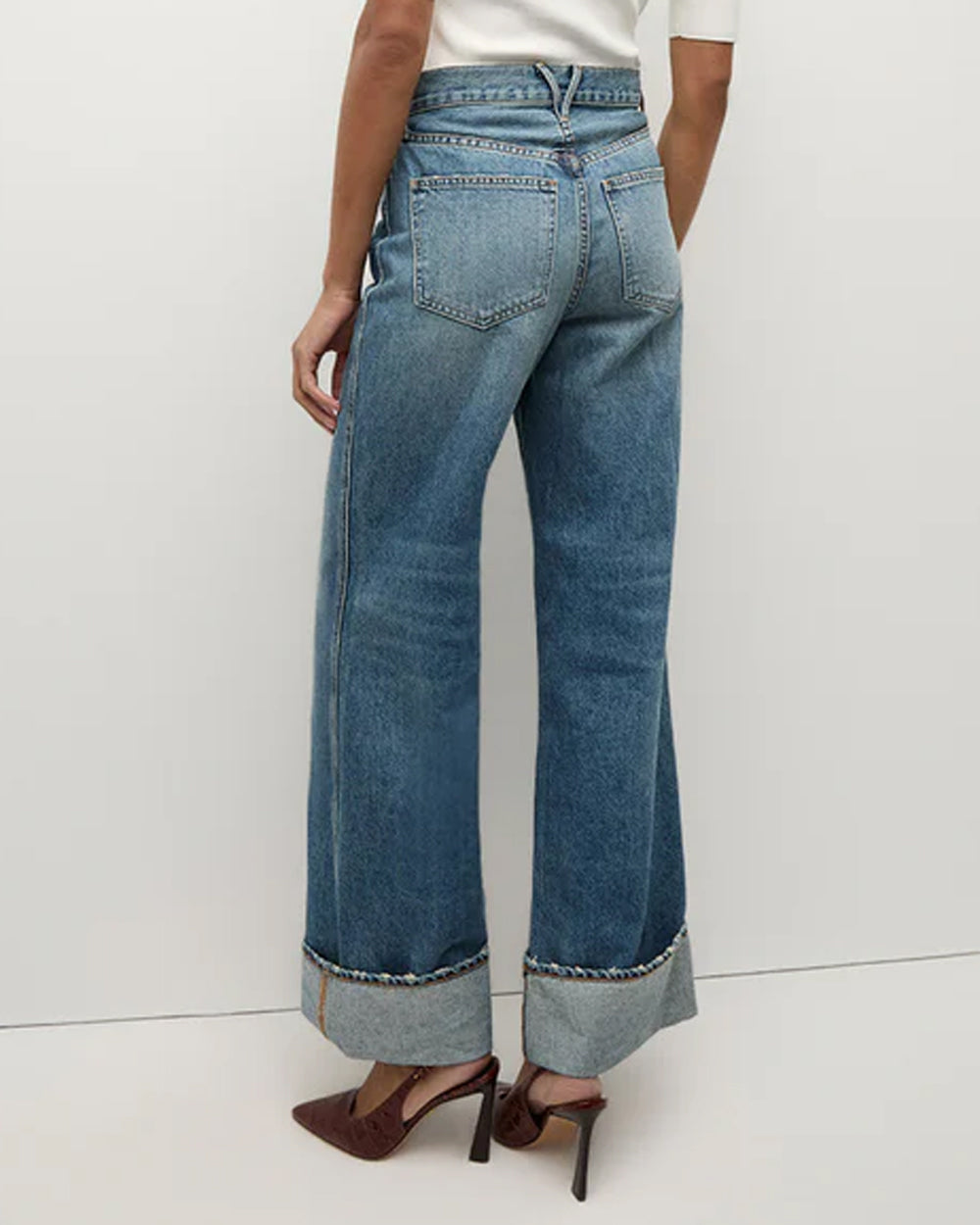 High Rise Taylor Wide Leg Jean in Rebel Stone