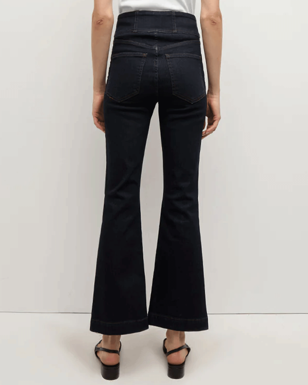 Indigo Rinse Carson Ankle Flare Corset Waist Pant