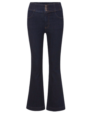 Indigo Rinse Carson Ankle Flare Corset Waist Pant