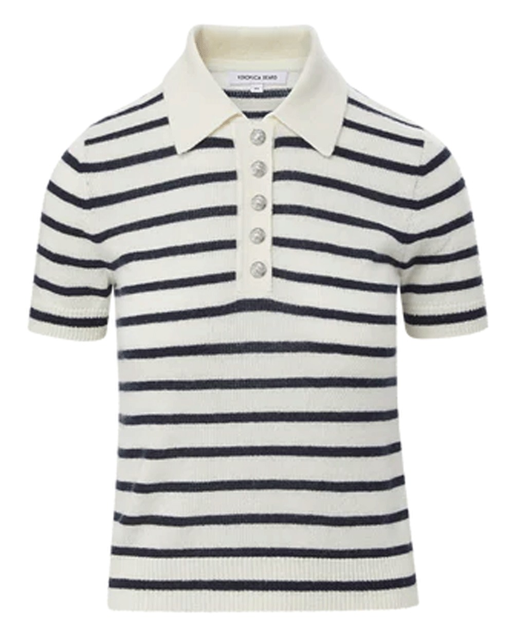 Ivory and Navy Brandt Cashmere Polo