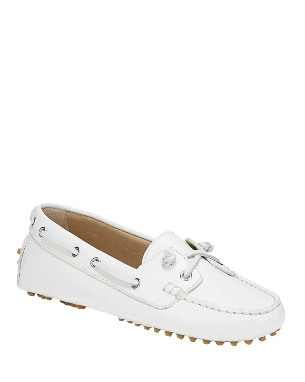 Jia Leather Boater Loafer in Coconut