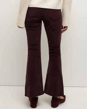 Carson Ankle Flare Corduroy Pant in Plum