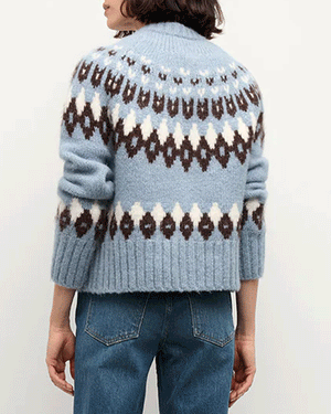 Smoke Blue Christina Fairisle Cardigan