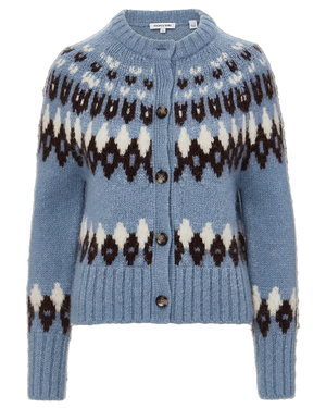 Smoke Blue Christina Fairisle Cardigan