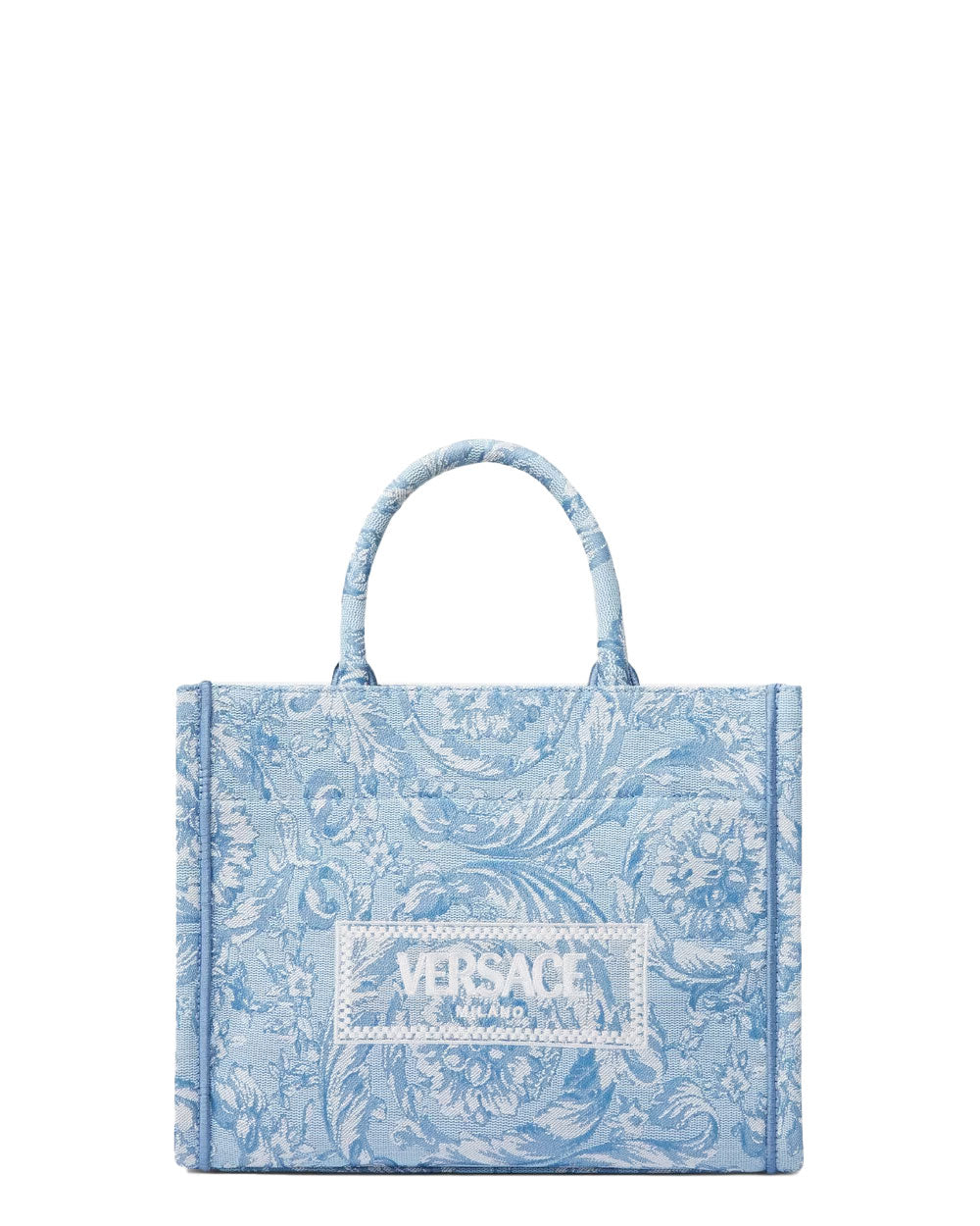 Barocco Athena Small Tote Bag in Baby Blue