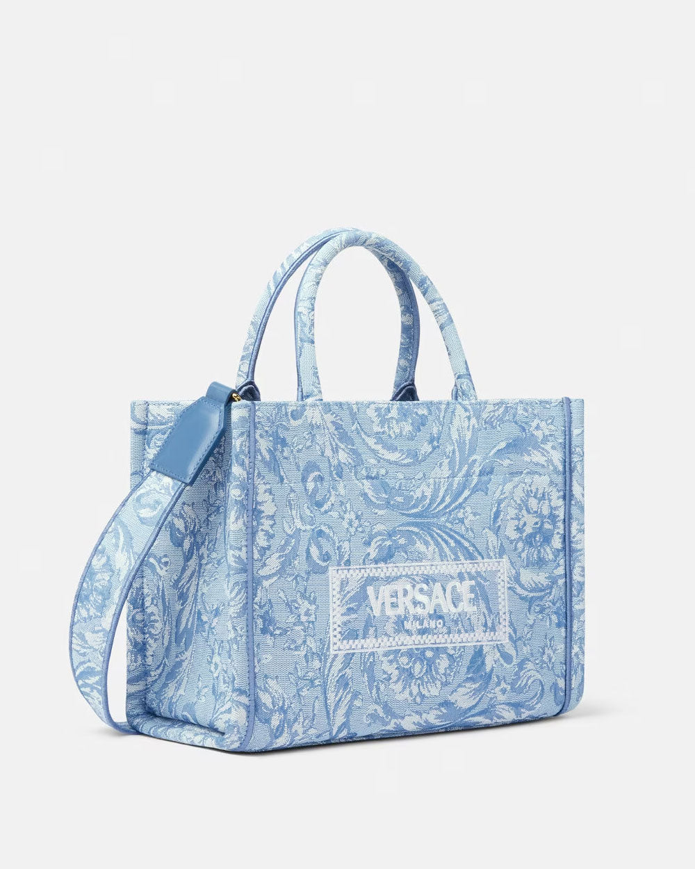 Barocco Athena Small Tote Bag in Baby Blue