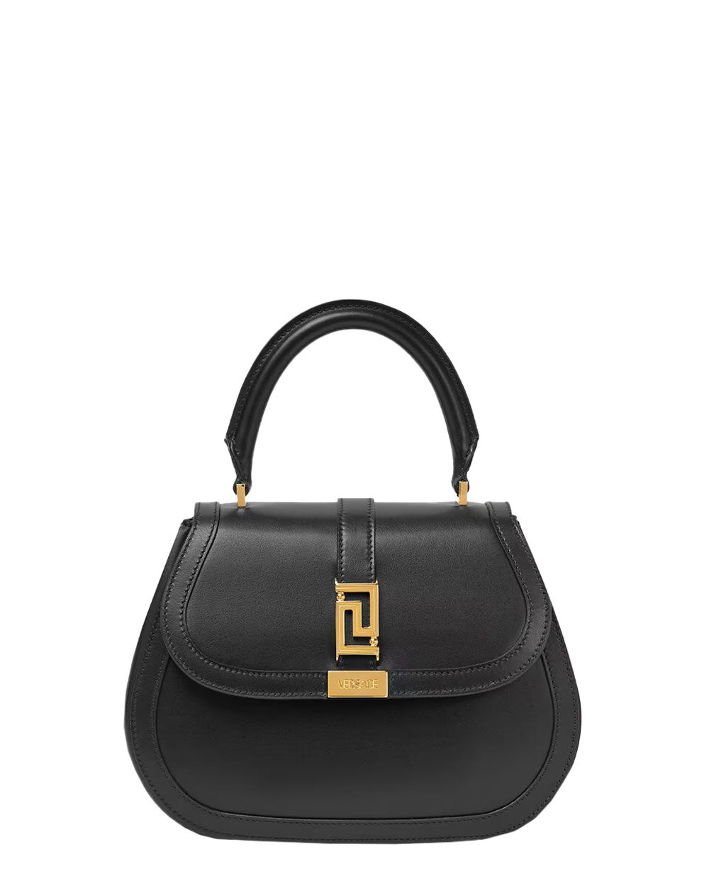 Greca Goddess Top Handle Bag in Black