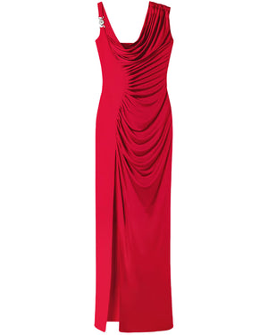 Lipstick Red Jersey Medusa Gown