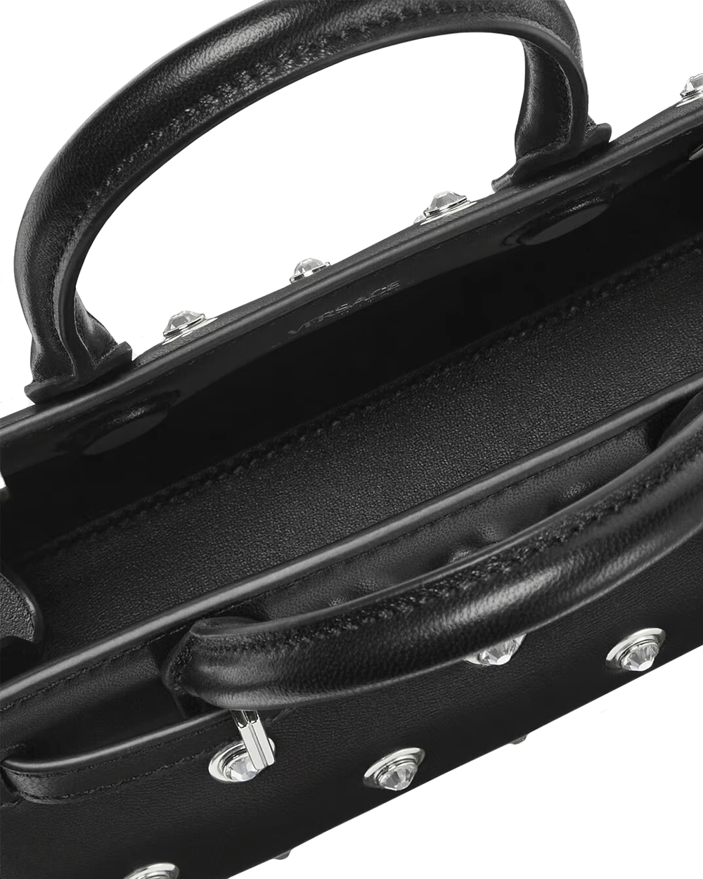 Mini Crystal Medusa ’95 Tote in Black and Palladium