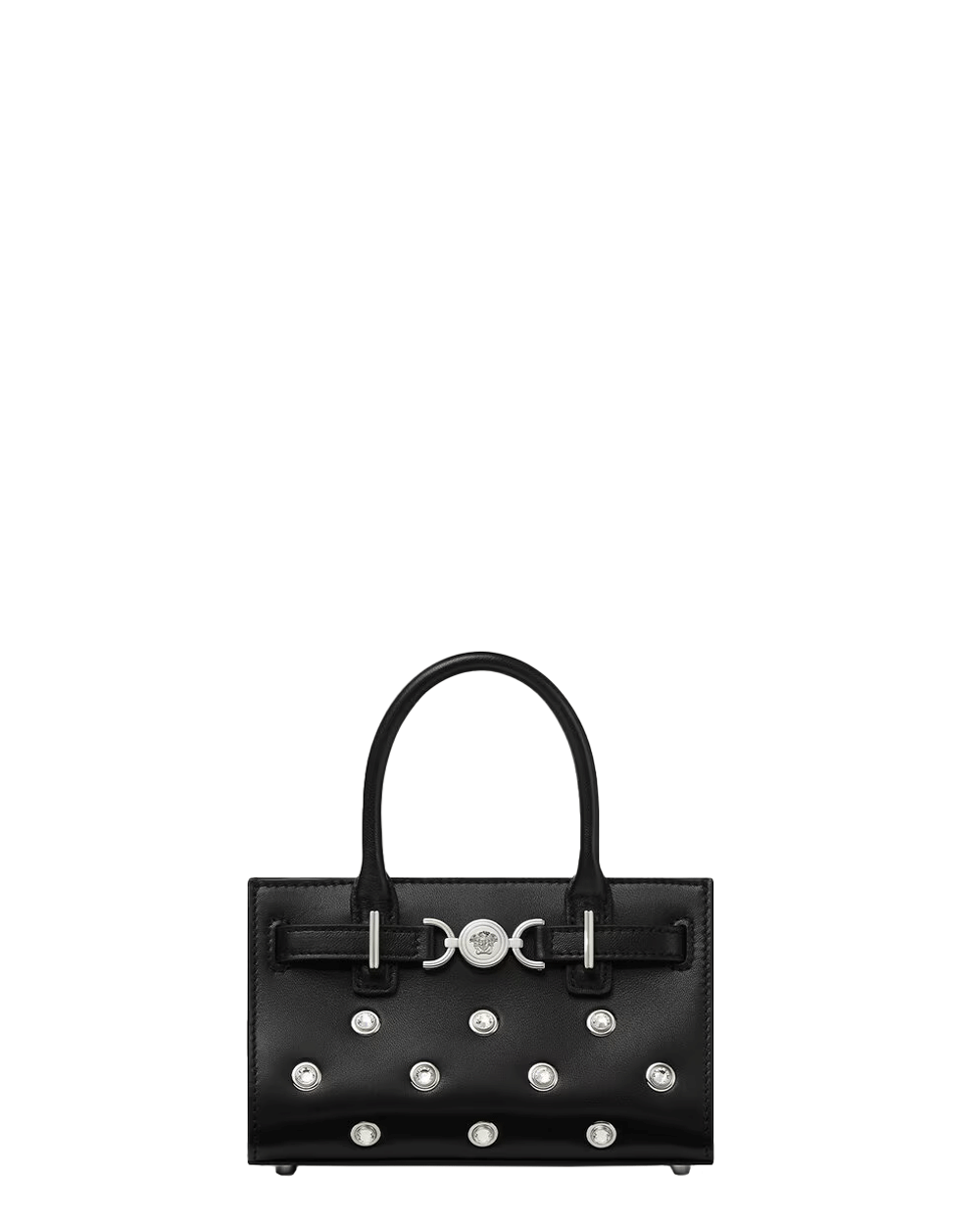 Mini Crystal Medusa ’95 Tote in Black and Palladium