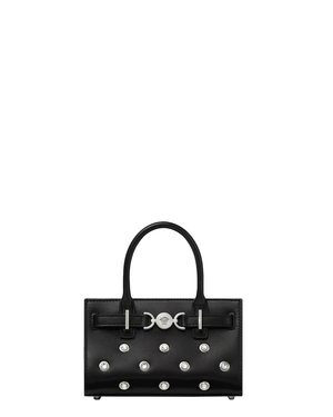 Mini Crystal Medusa ’95 Tote in Black and Palladium