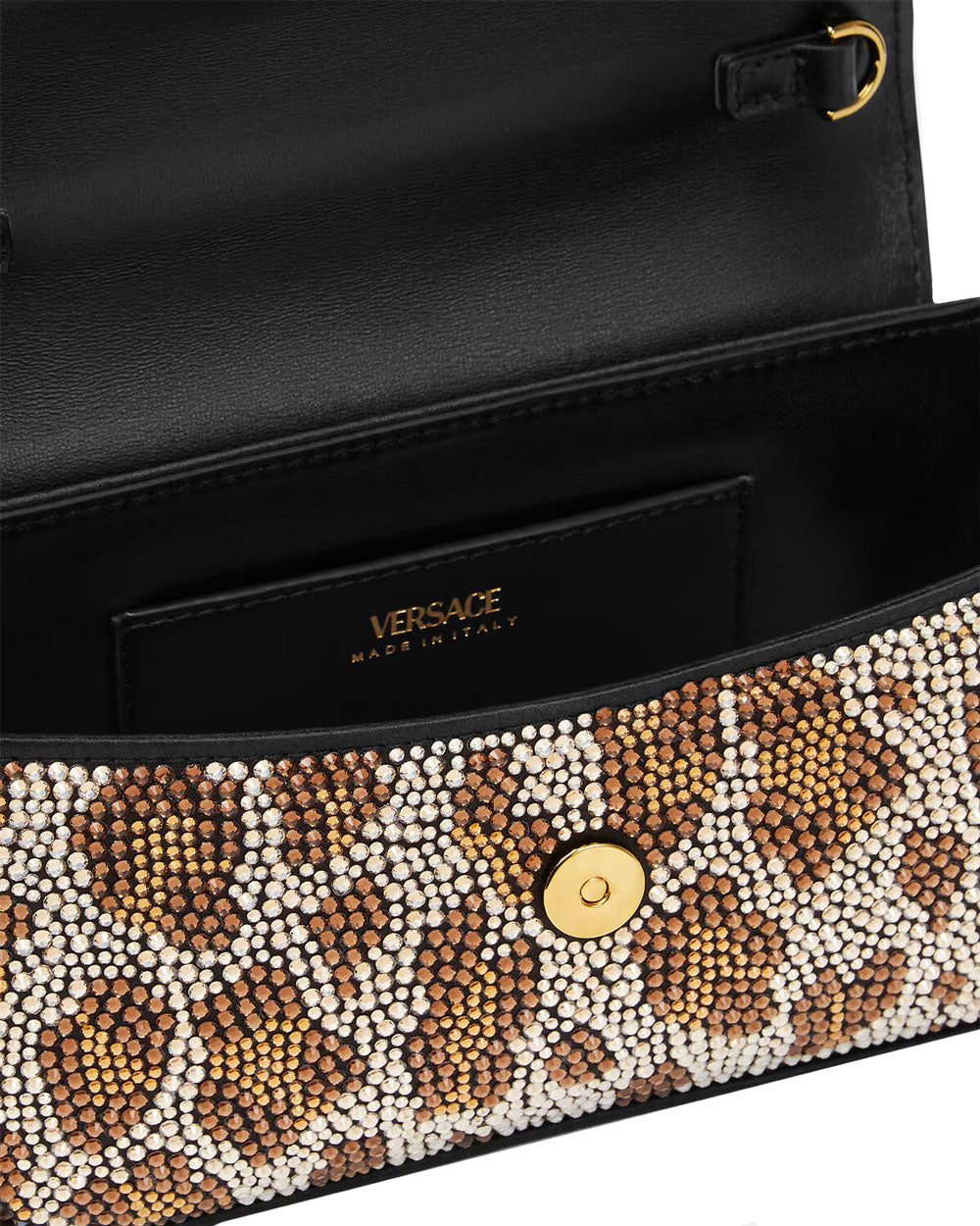 Mini La Medusa Crystal Leopard Top Handle Bag