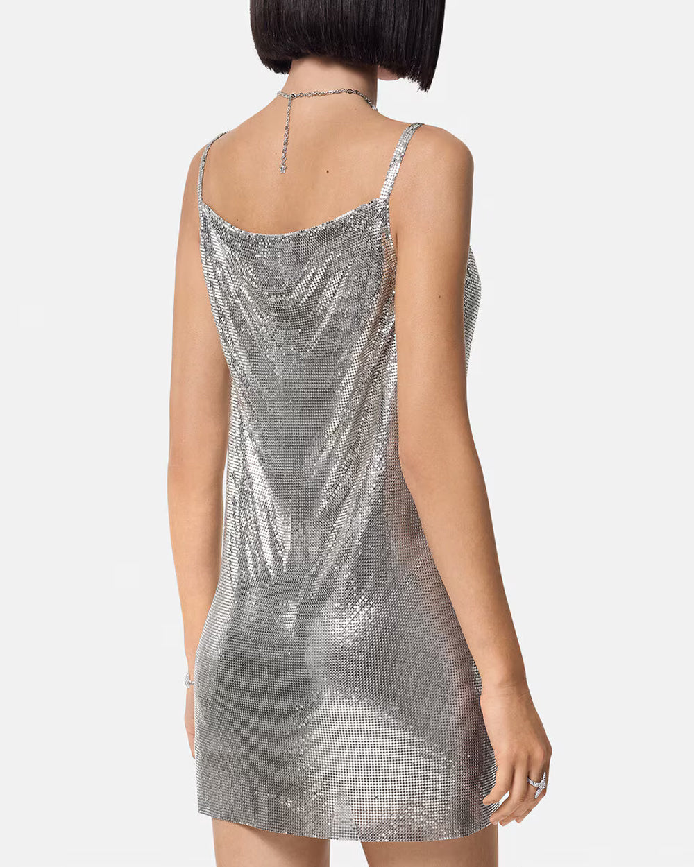 Silver Mesh Cocktail Dress