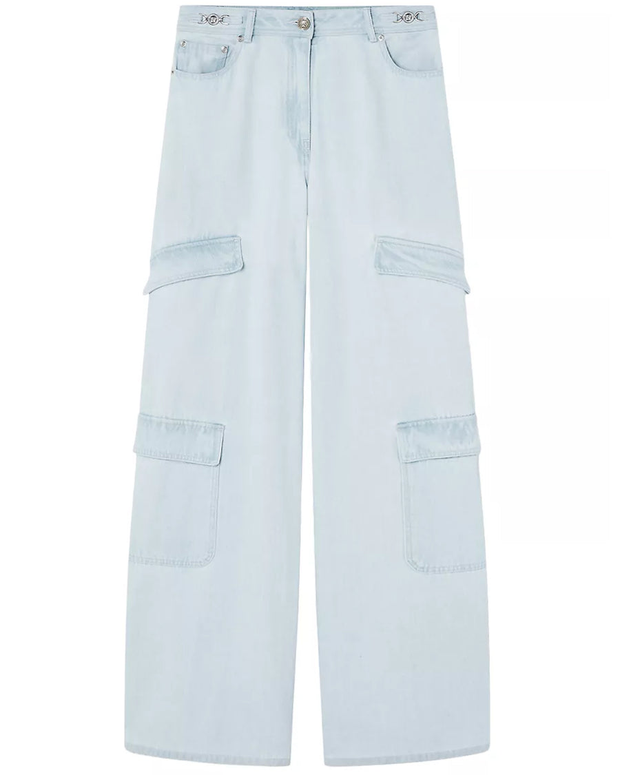 Stone Wash Bleach Jean in Light Blue