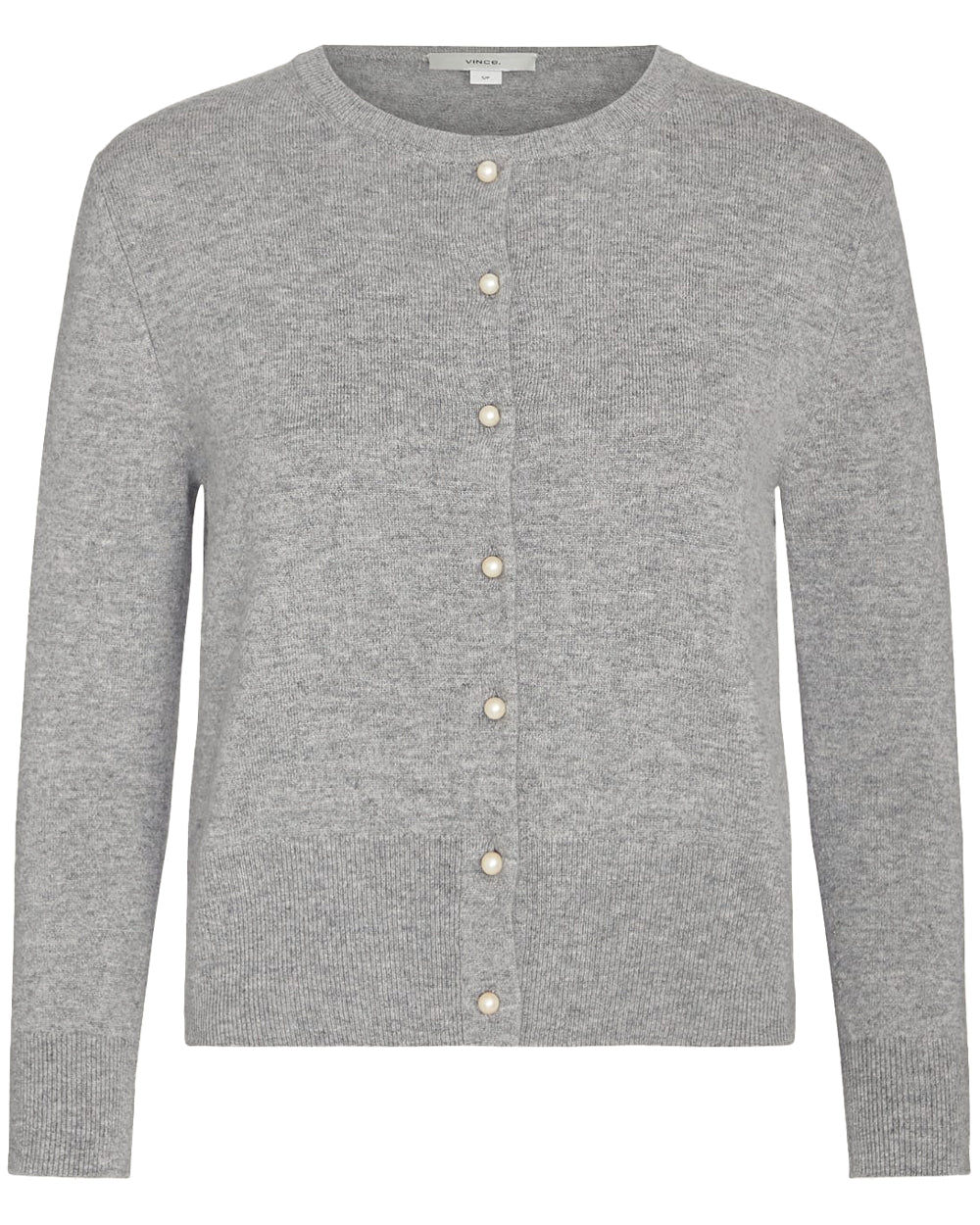 Mid Grey Pearl Button Cardigan