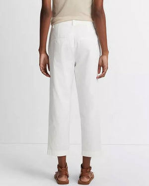 Off White Low Rise Washed Cotton Crop Pant