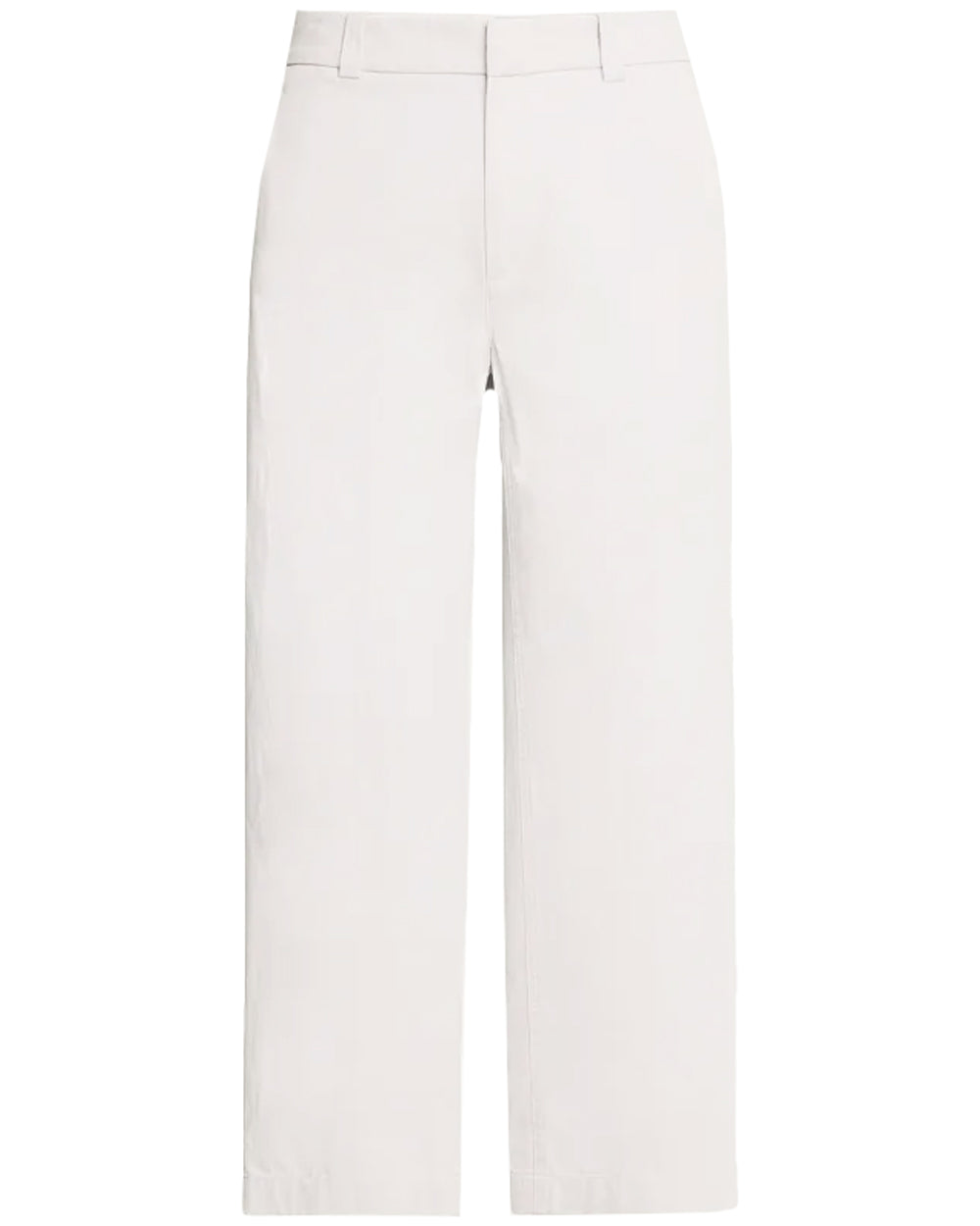 Off White Low Rise Washed Cotton Crop Pant