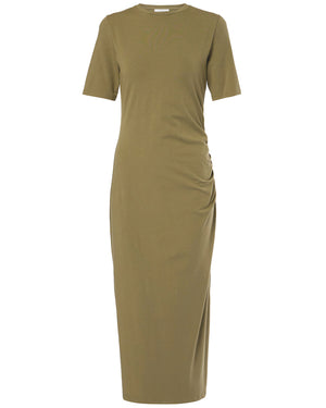 Olive Smoke Drape Dress