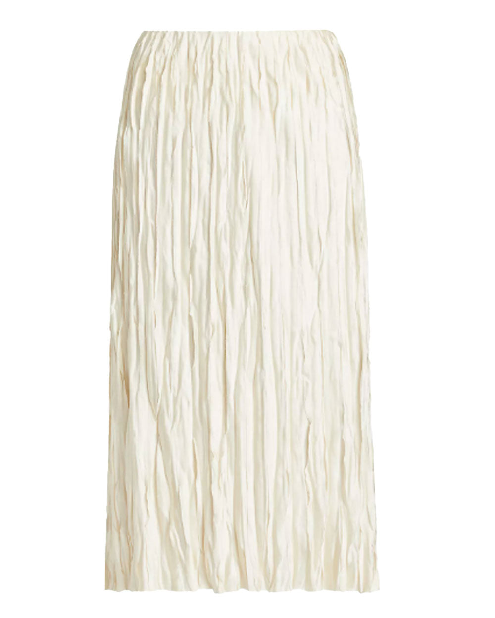 Pale Ivory Crushed Bias Strip Skirt