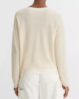 Sand and Off White Double Layer Sweater