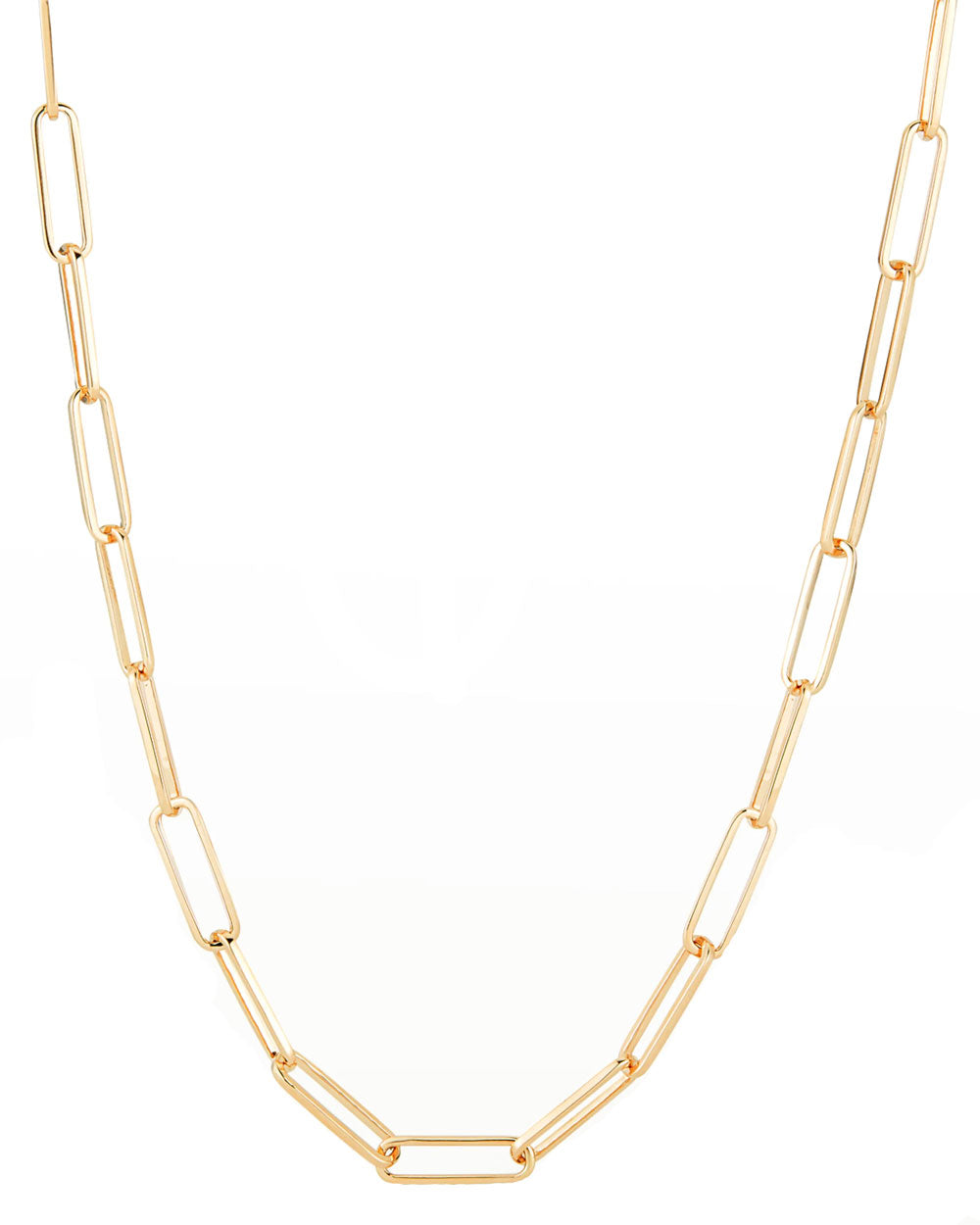 Gold Saxon Elonged Paperclip Chain