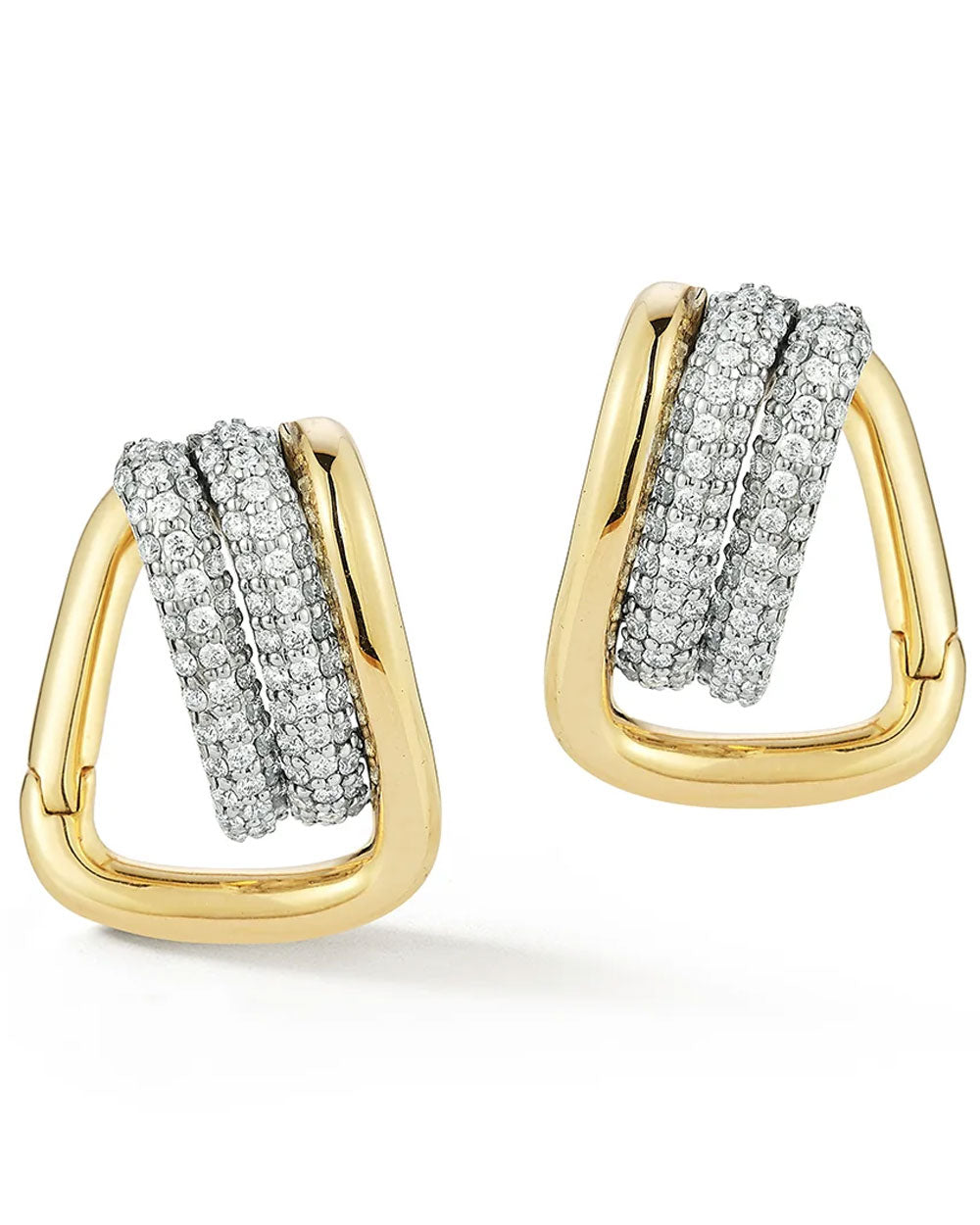 Diamond Huxley Coil Link Huggie Earrings