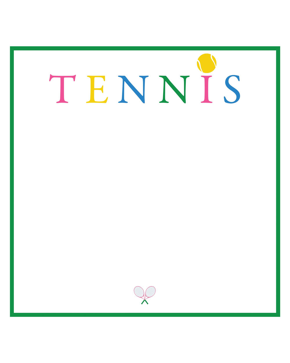 Tennis Club Slab Notepad