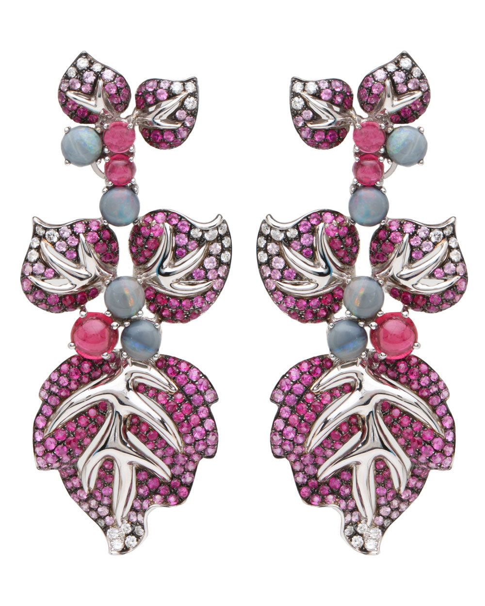 Sapphire Foliage Multi-Stone Earrings
