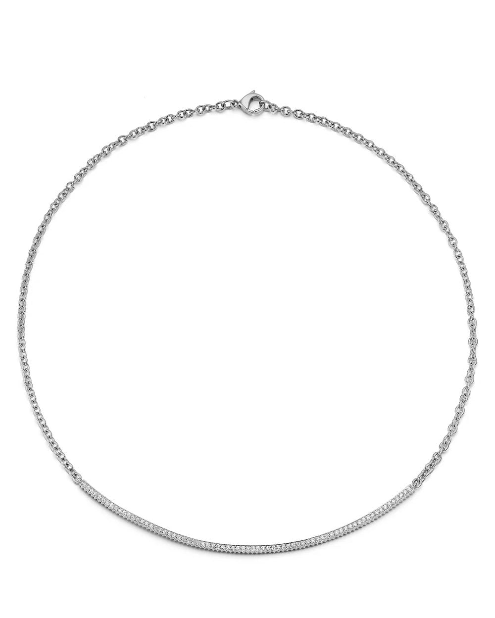 Clive Diamond Fluted Bar Necklace