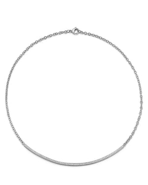 Clive Diamond Fluted Bar Necklace