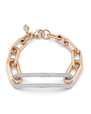 Diamond Oval Elongated Link Bracelet