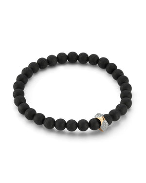 Diamond and Onyx Stretch Bracelet