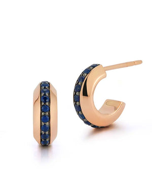 Grant Sapphire Knife Edge Huggie Earrings