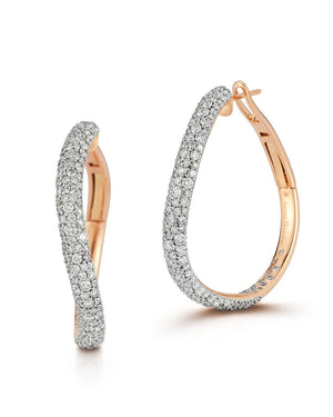 Julian Diamond Curved Hoop Earrings