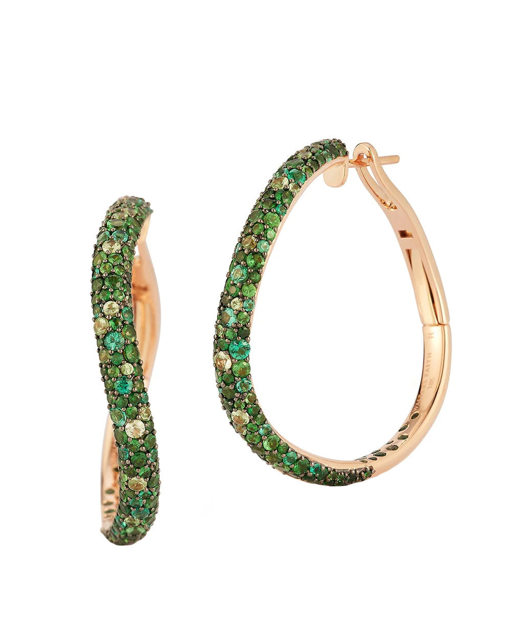 Julian Emerald Curved Hoop Earrings