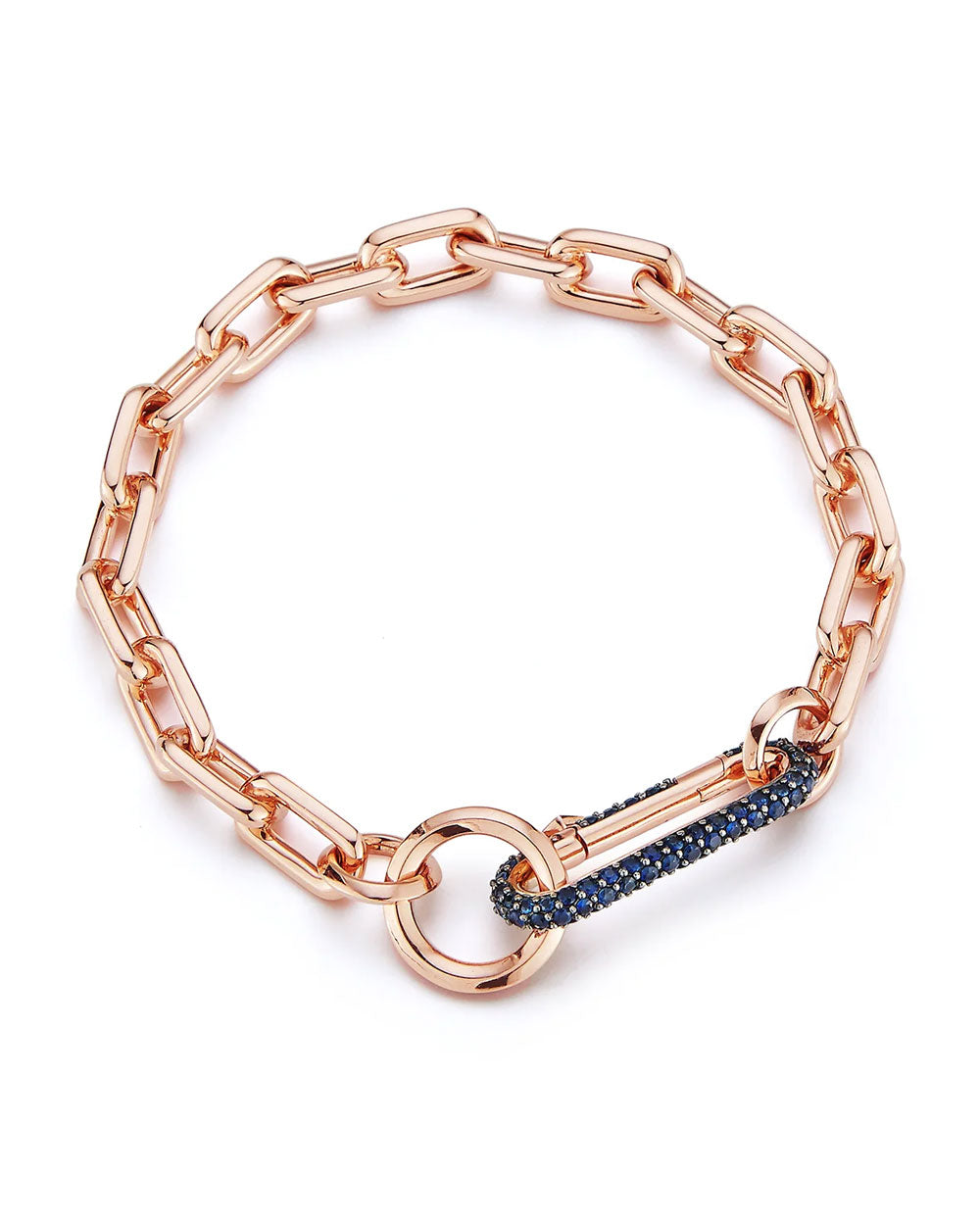 Saxon Blue Sapphire Chain Link Bracelet