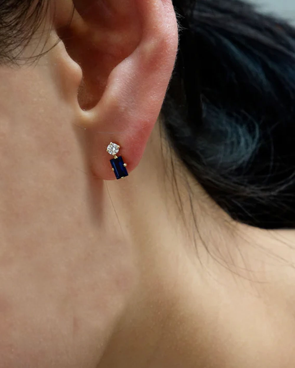 Sapphire and Diamond Deco Earring