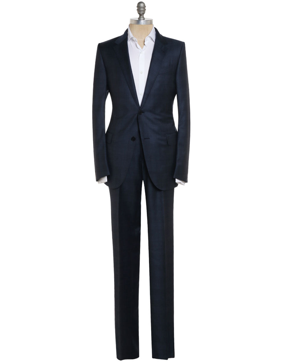 Blue and Grey Trofeo Wool Plaid Suit